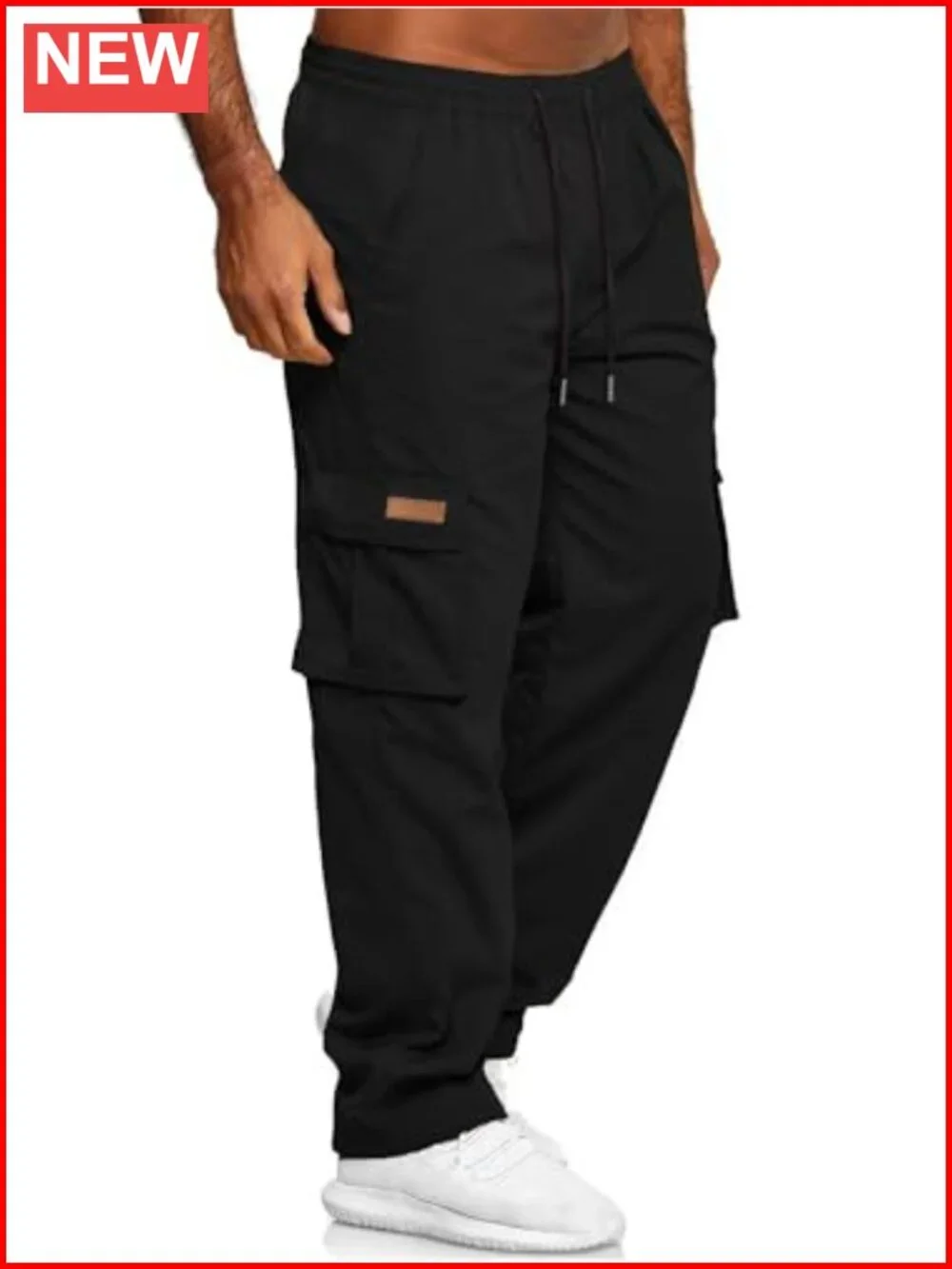 Men's Cargo Sweatpants Drawstring Joggers Hiking Tactical Pants with Pockets